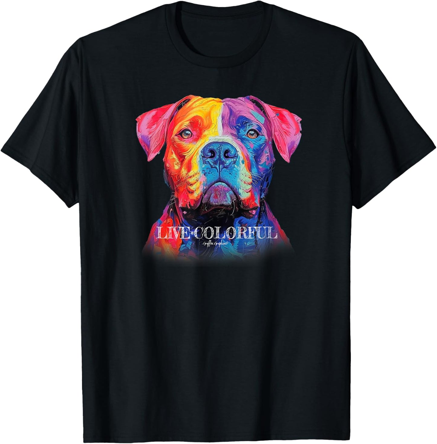 LIVE COLORFUL, PITBULL , Gryffin Graphix T-Shirt - T-Shirt | Black