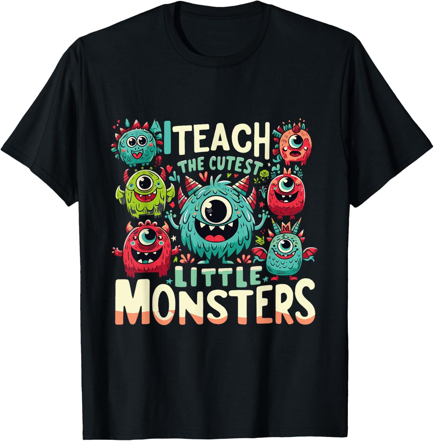 I Teach The Cutest Little Monsters Teacher Halloween Outfit Women T-Shirt - T-Shirt | Black