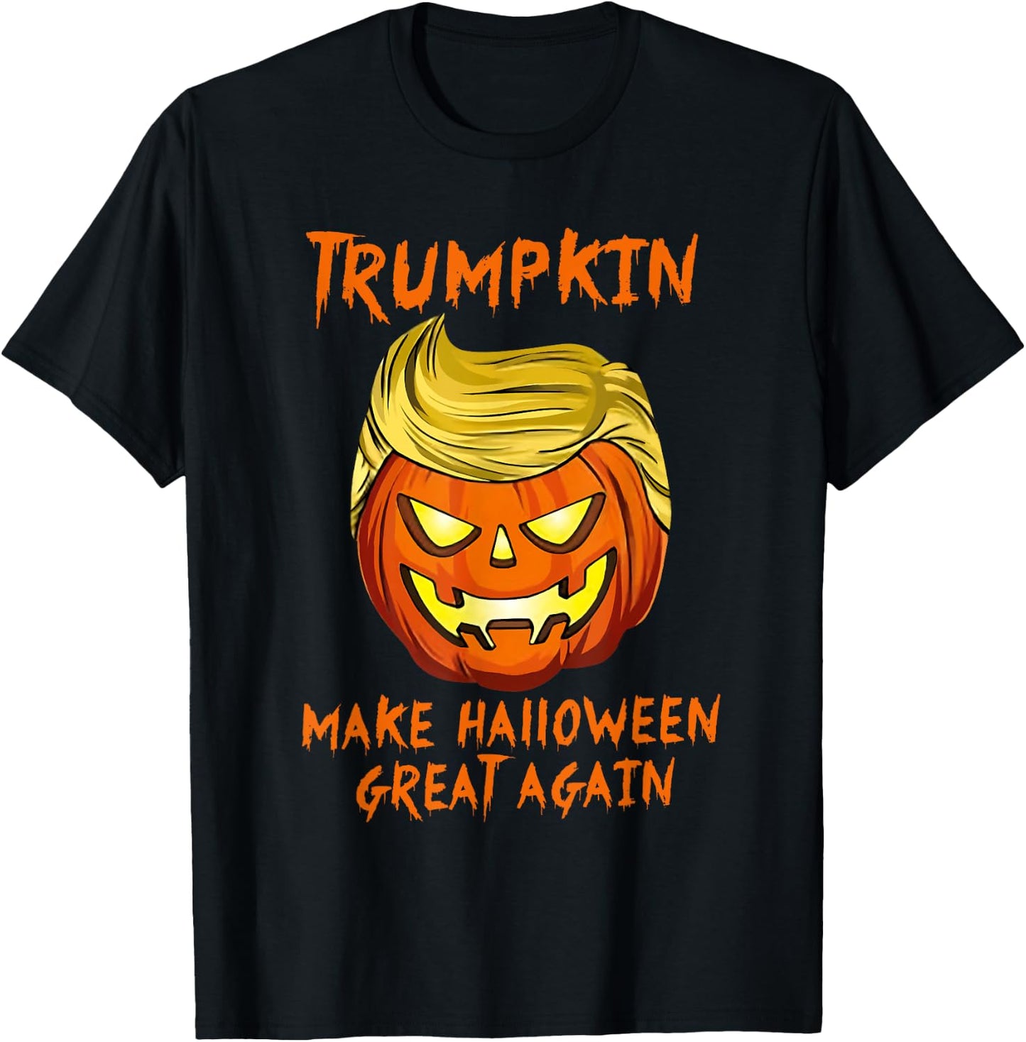 Trumpkin Make Halloween Great Again Jack O Lantern Trump T-Shirt - T-Shirt | Black
