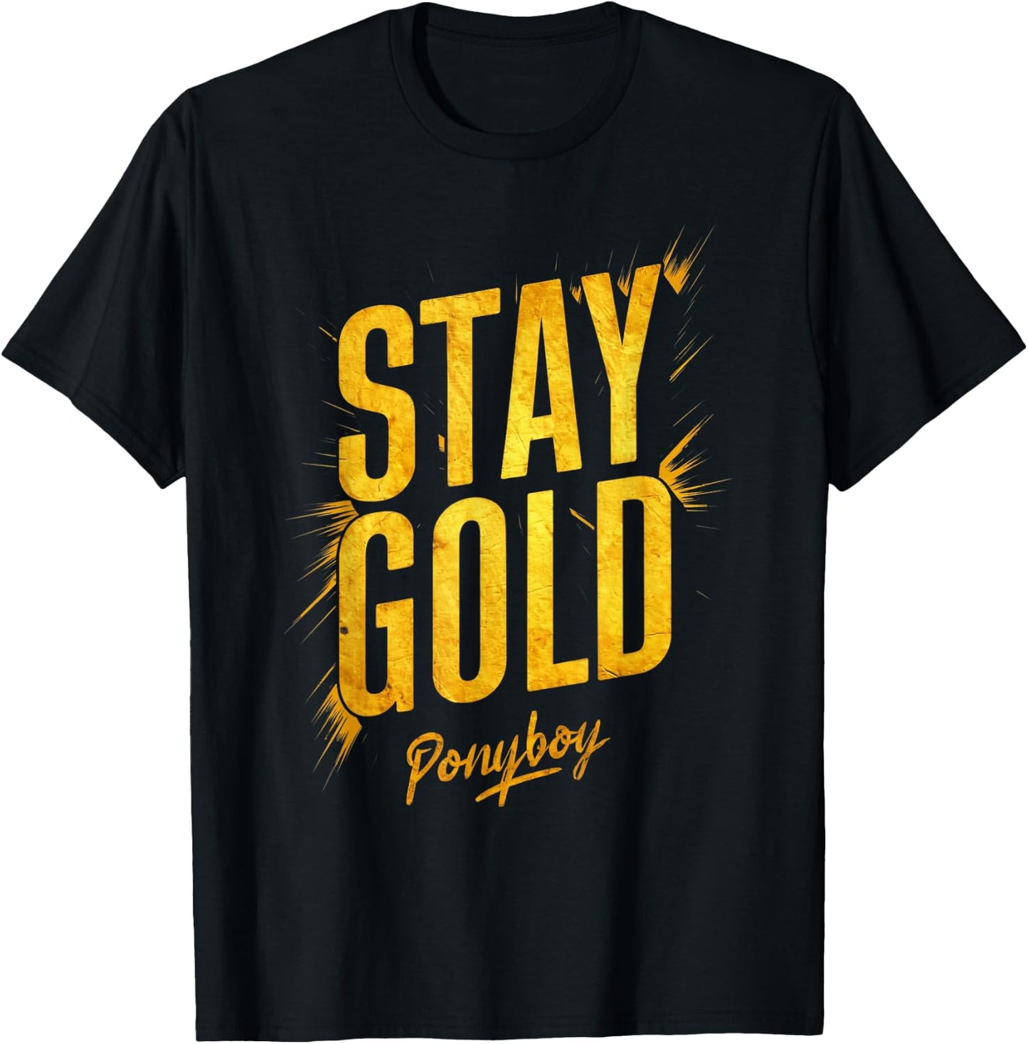 Stay Gold Ponyboy Classic 80s Outsider T-Shirt - T-Shirt | Black