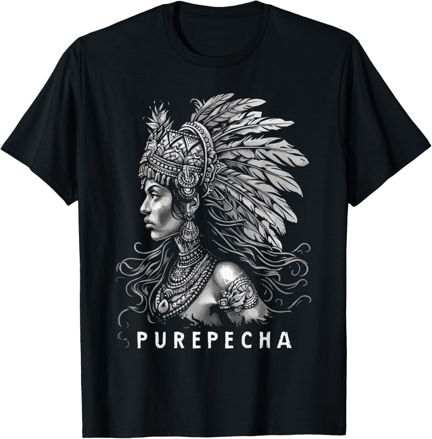 Indigenous People Mexico Native American Purepecha Tribe T-Shirt - T-Shirt | Black