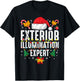 Santa Hat Exterior Illumination Expert Christmas Novelty T-Shirt - T-Shirt | Black