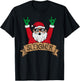 Christmas Sleigher Santa Rock On Xmas Rocker T-Shirt - T-Shirt | Black