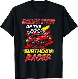 Godfather Of The Birthday Racer Race Car Party Family T-Shirt - T-Shirt | Black