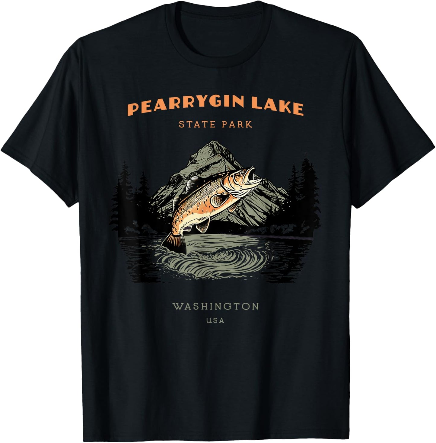 Pearrygin Lake State Park Washington Retro Vintage T-Shirt - T-Shirt | Black