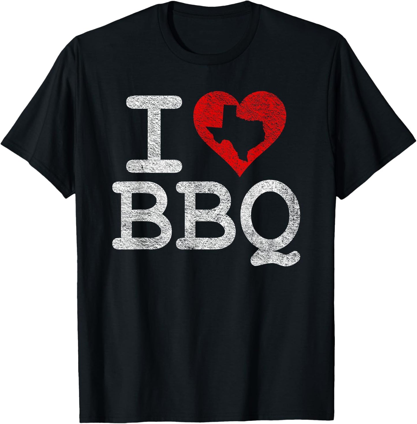 I Love Texas Bbq I Heart Barbecue Sauce Grill Smoker Fire T-Shirt - T-Shirt | Black