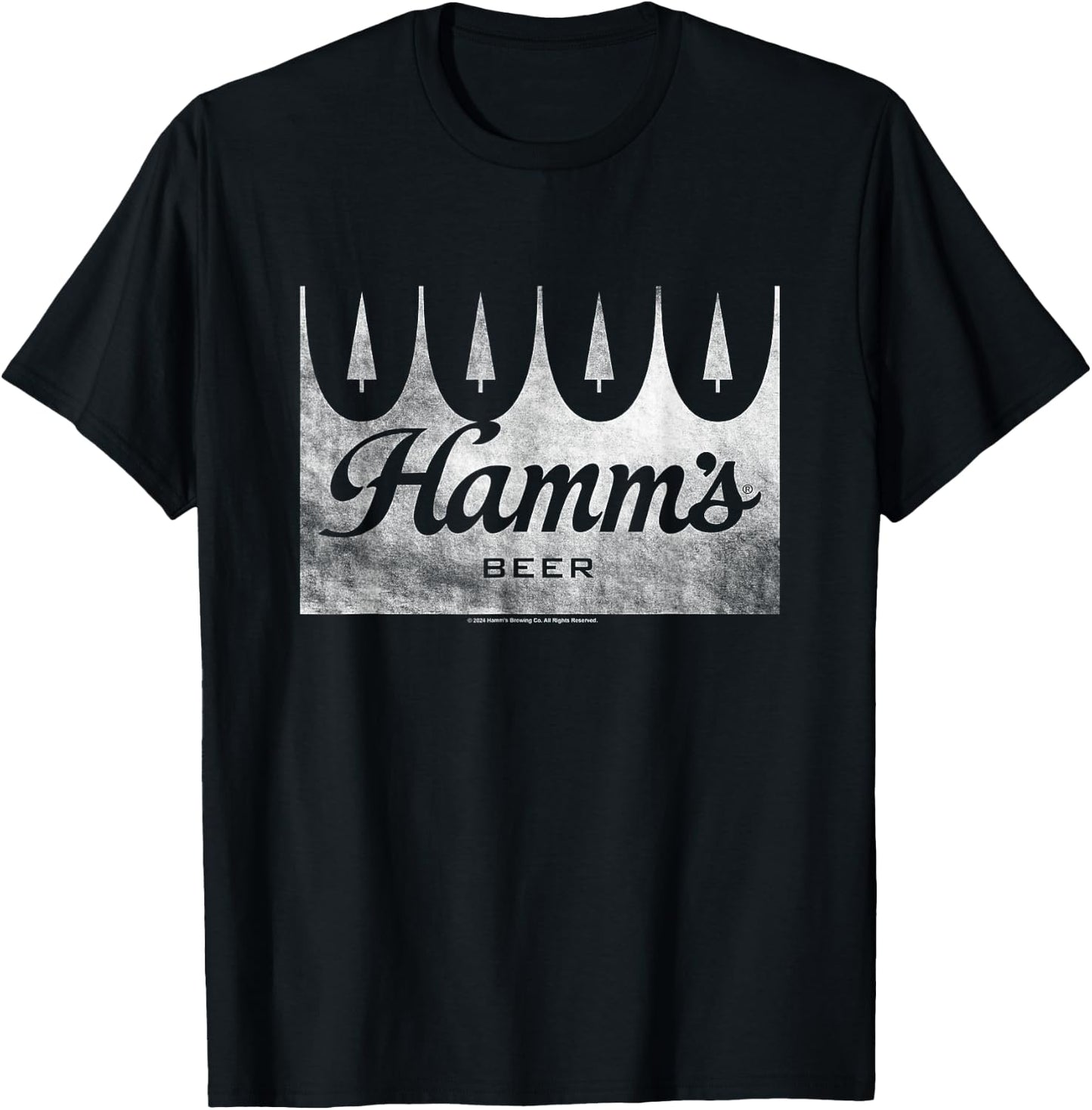 Hamm's Distressed Wood Sign Beer Badge T-Shirt - T-Shirt | Black
