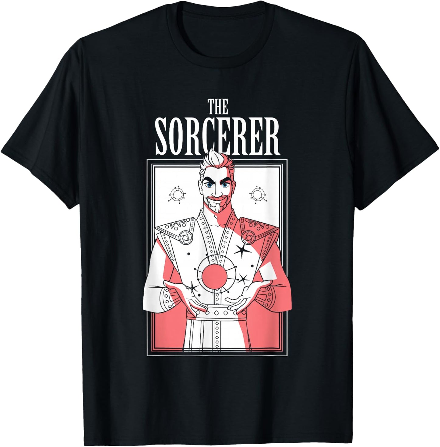 Disney Wish King Magnifico The Sorcerer Vintage Tarot Card T-Shirt - T-Shirt | Black