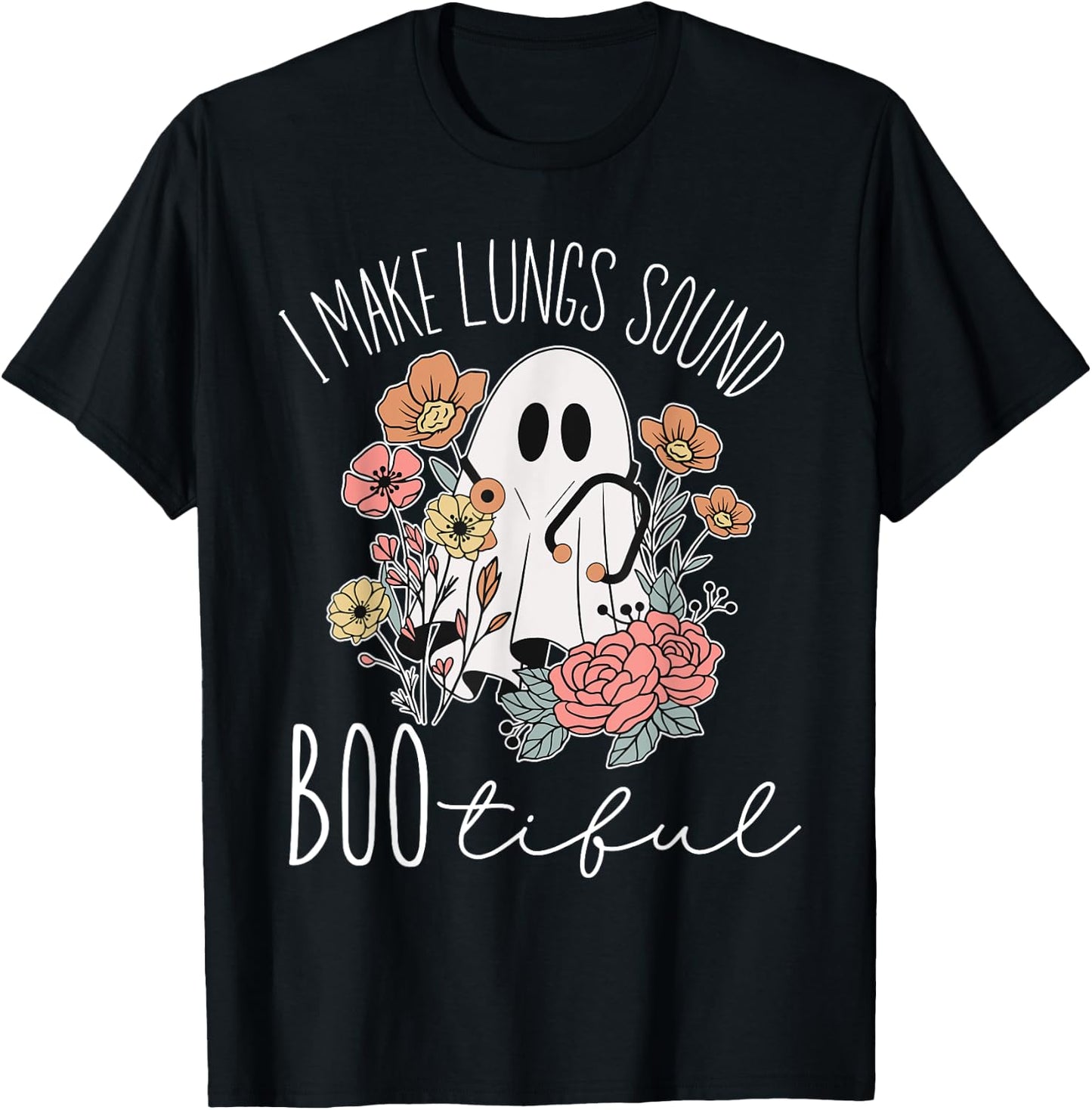 I Make Lungs Sound Boo Tiful Halloween Respiratory Therapist T-Shirt - T-Shirt | Black