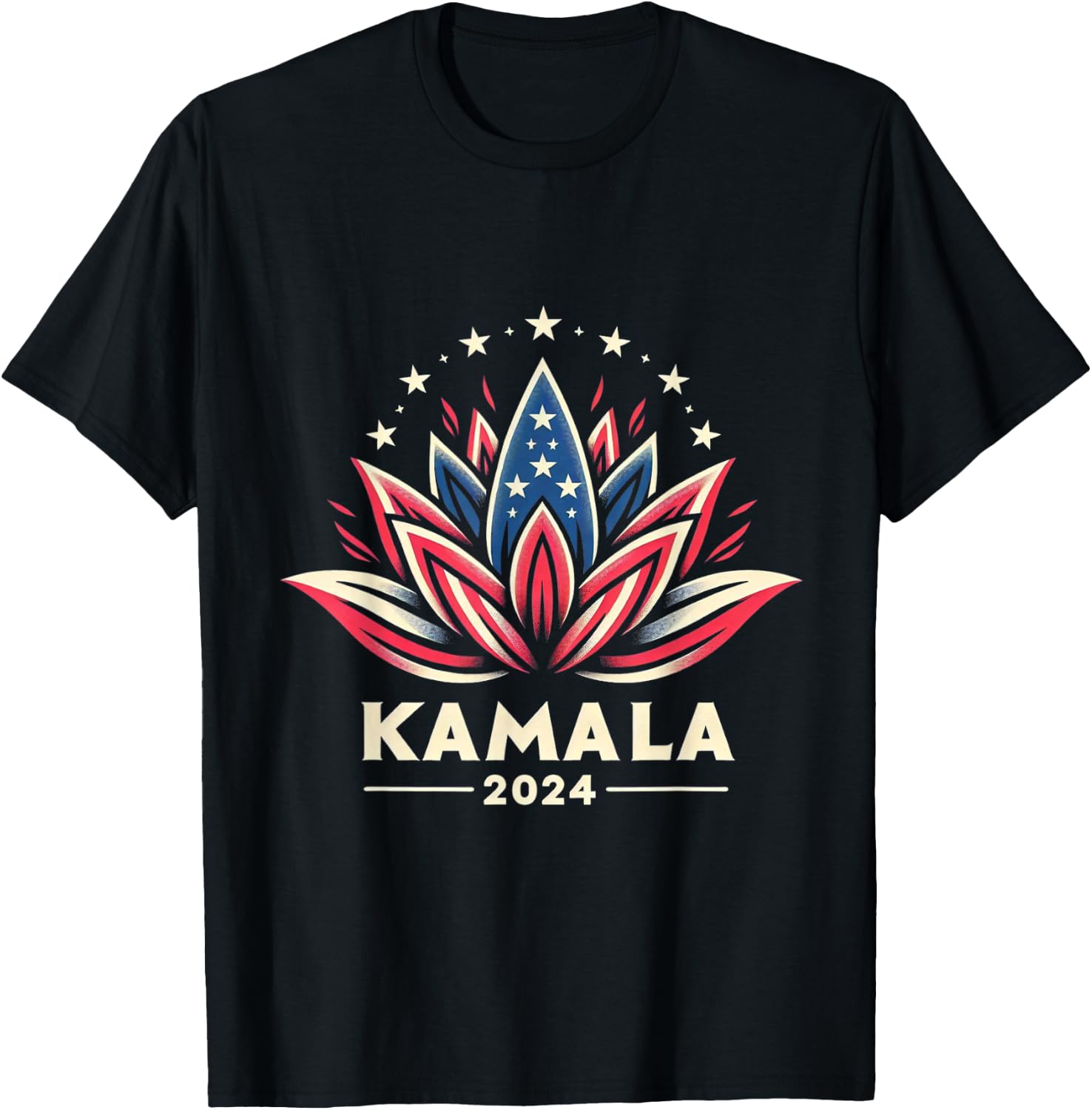 Kamala Harris 2024 Presidential Campaign American Lotus T-Shirt - T-Shirt | Black