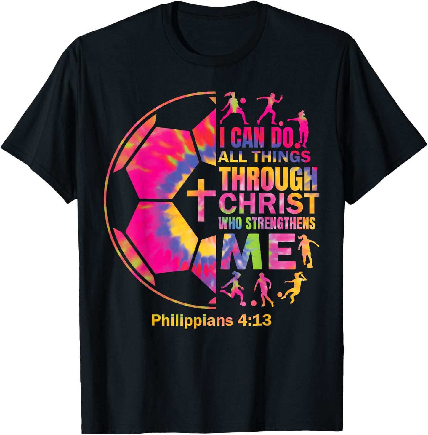 Christian Soccer t Shirt Girls Teen Kids Christ Religious T-Shirt - T-Shirt | Black