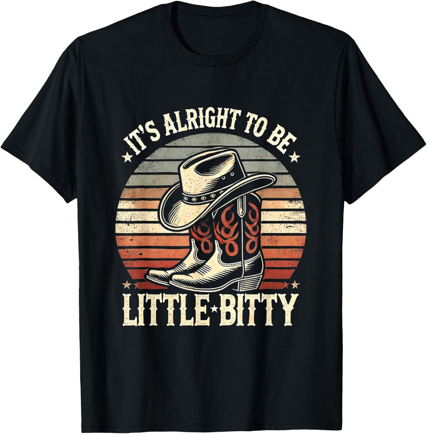 Retro It’s Alright To Be Little Bitty Country Music Toddler T-Shirt - T-Shirt | Black