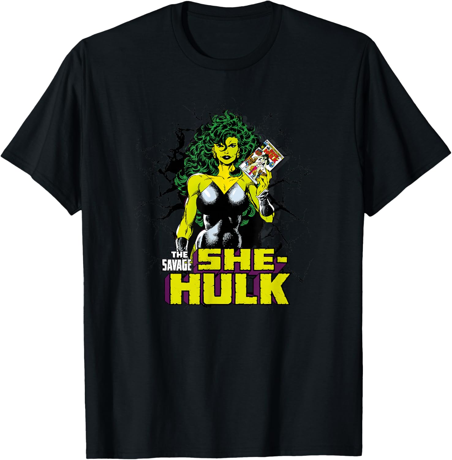 Marvel She-Hulk The Savage Vintage Comic Breakthrough T-Shirt - T-Shirt | Black
