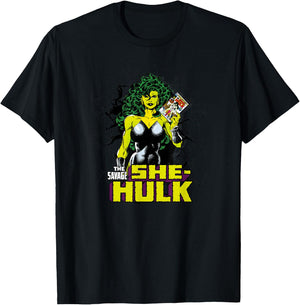 Marvel She-Hulk The Savage Vintage Comic Breakthrough T-Shirt - T-Shirt | Black
