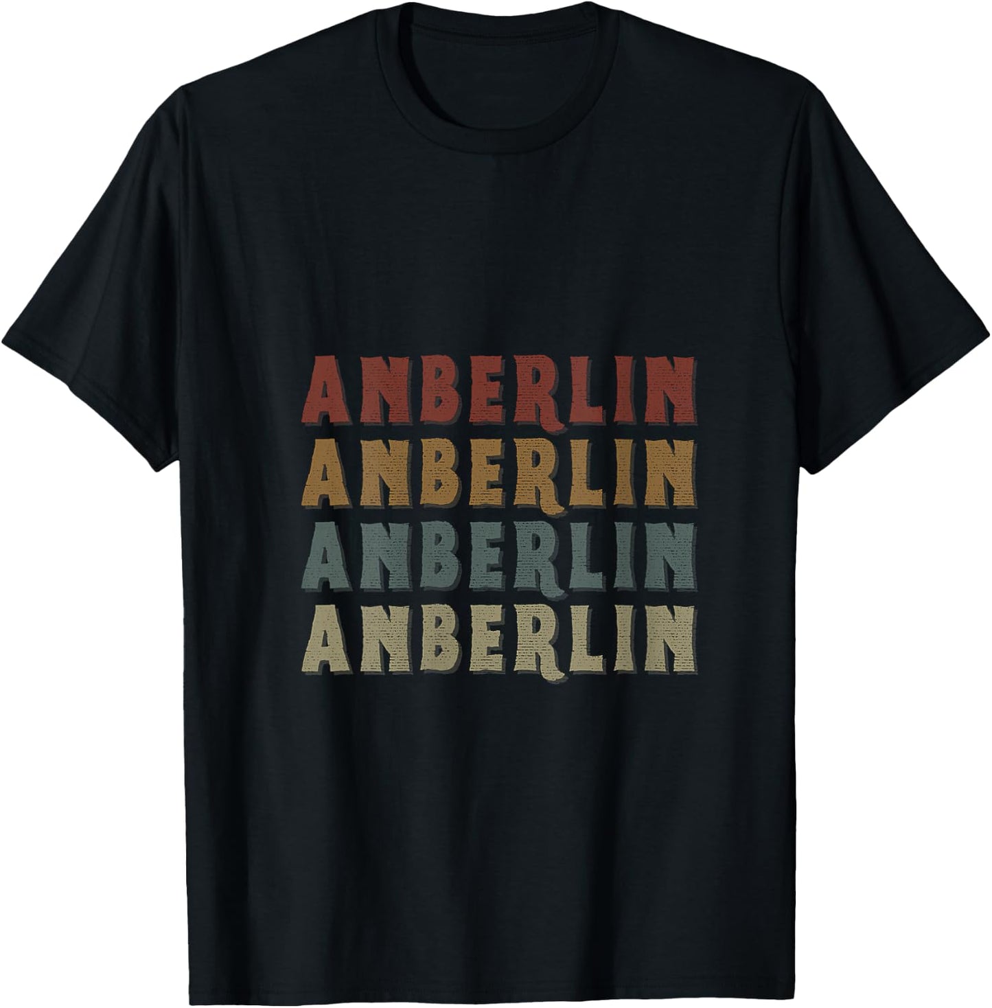 Women's Vintage Cool Anberlin First Name Funny Love Heart Anberlin V-Neck T-Shirt - T-Shirt | Black