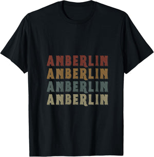 Women's Vintage Cool Anberlin First Name Funny Love Heart Anberlin V-Neck T-Shirt - T-Shirt | Black