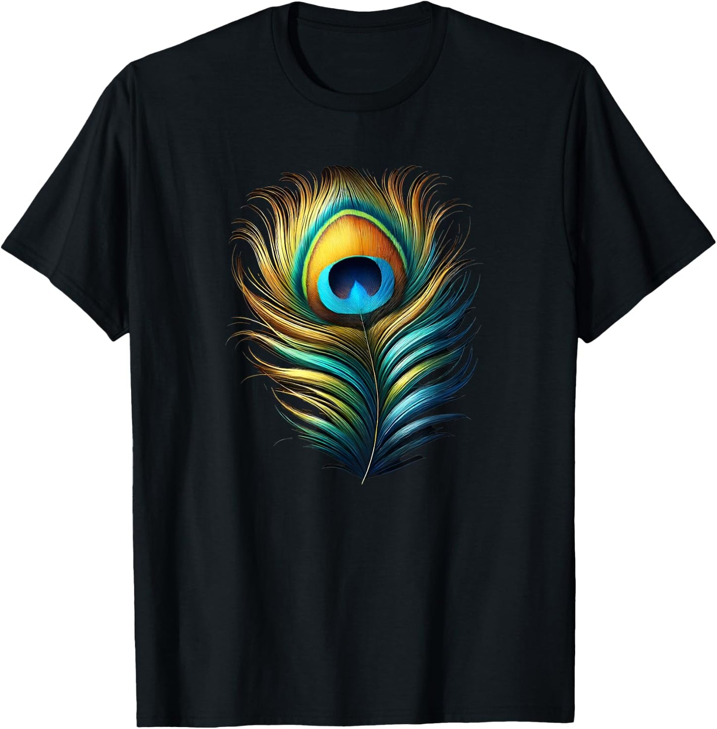Peacock Feather Peafowl T-Shirt - T-Shirt | Black