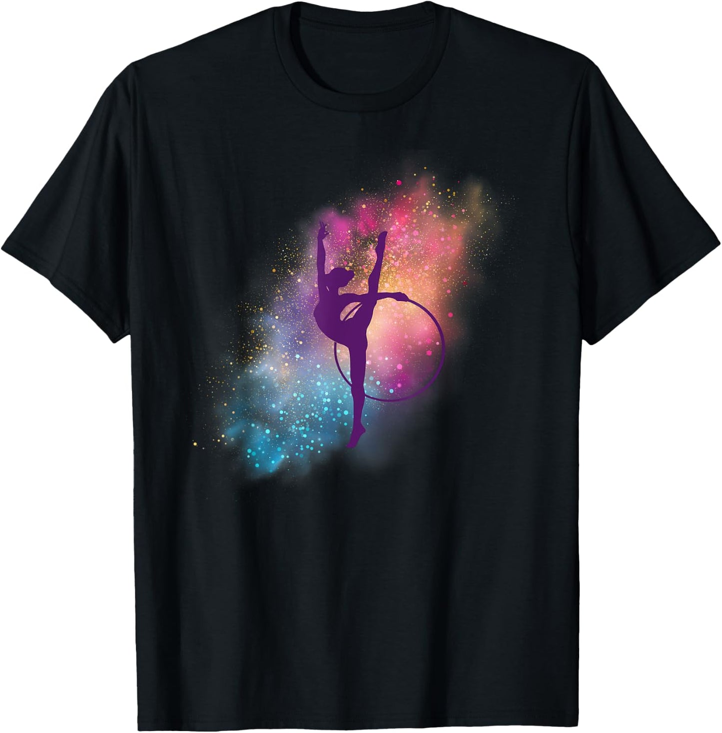 Trendy Colorful Sports Fan Gymnast Rhythmic Gymnastics T-Shirt - T-Shirt | Black