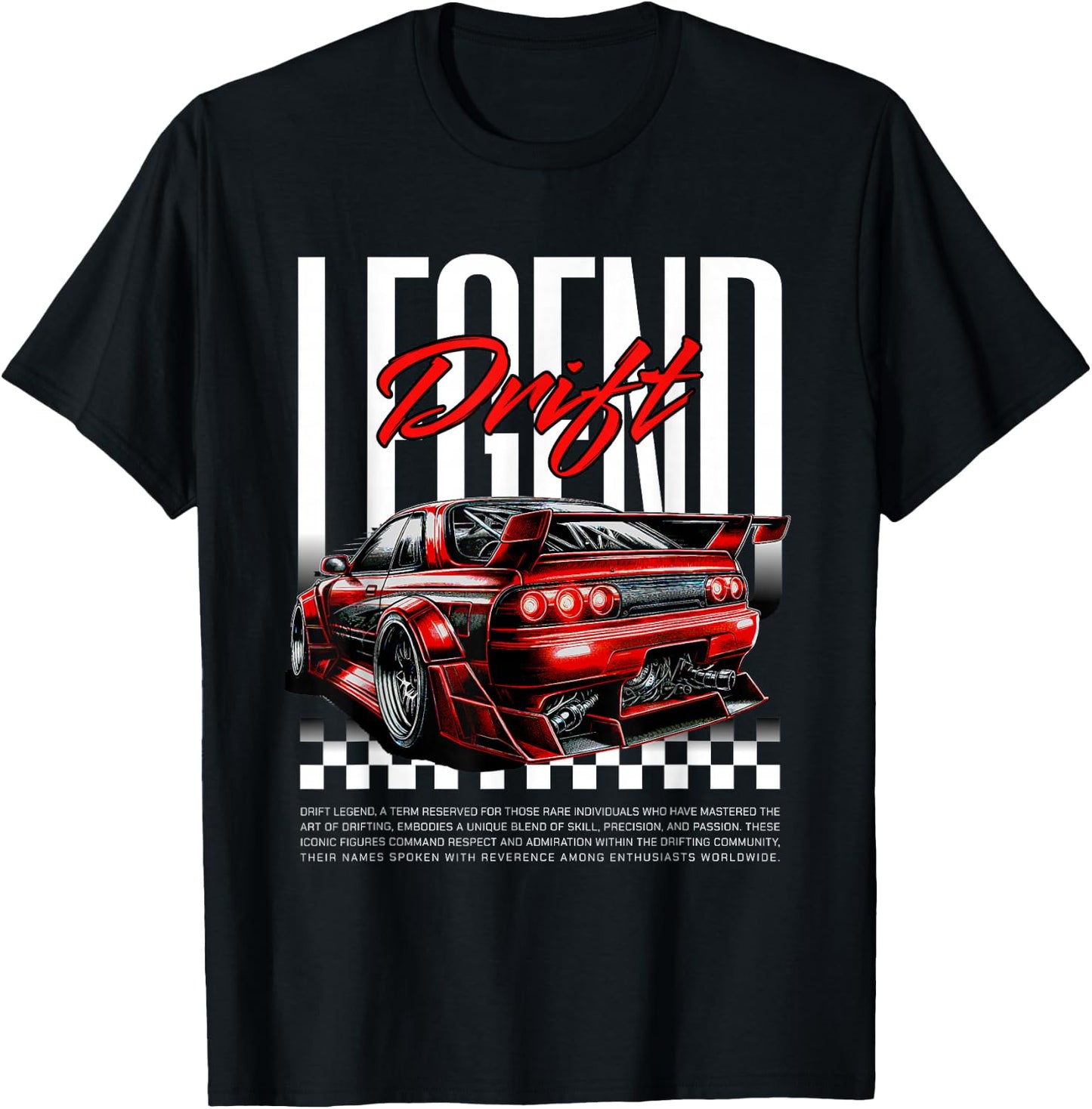 Cool Retro Vintage Japanese JDM Tokyo Japan Drift Race Car T-Shirt - T-Shirt | Black