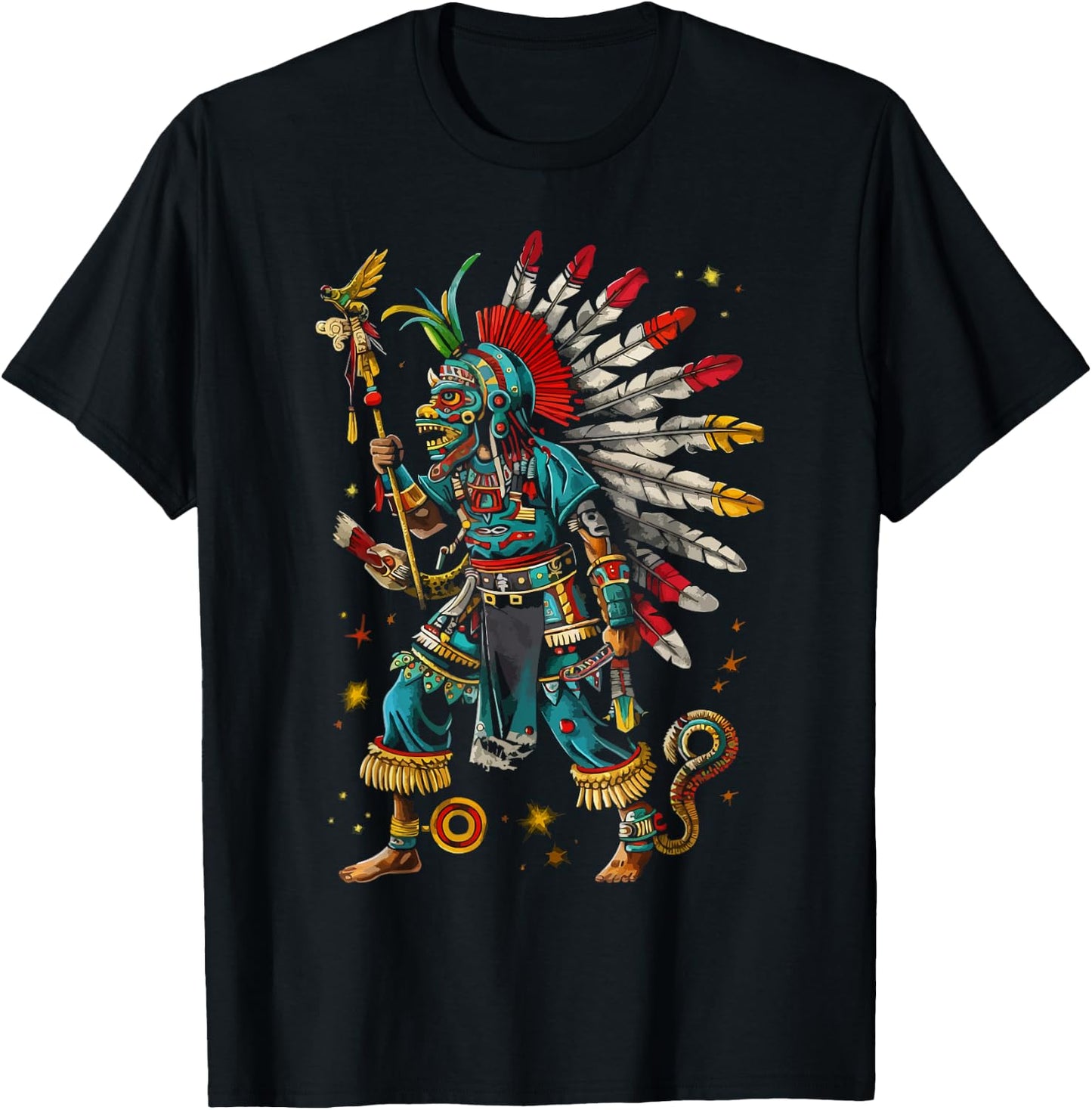 Aztec God Aztec Culture Mayan Indigenous Tlaloc Statue T-Shirt - T-Shirt | Black