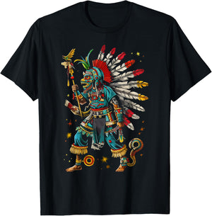 Aztec God Aztec Culture Mayan Indigenous Tlaloc Statue T-Shirt - T-Shirt | Black