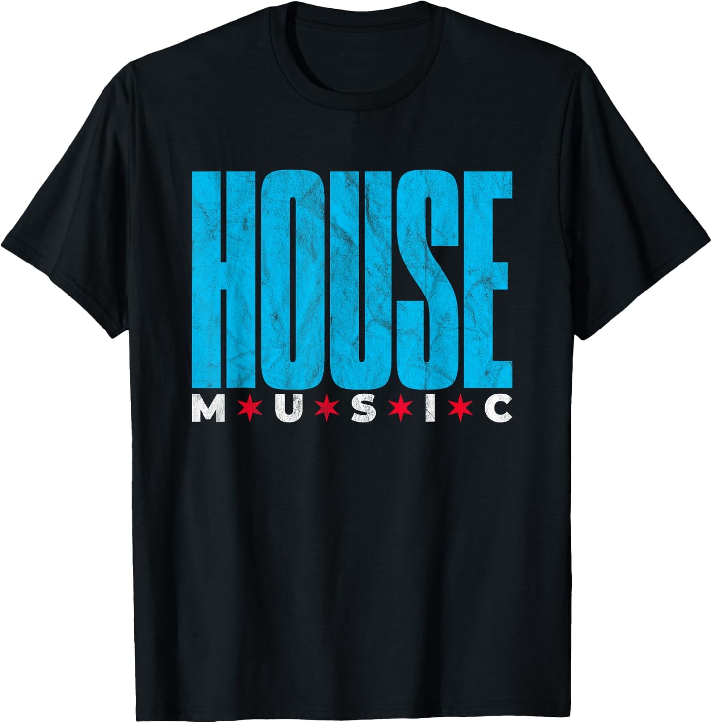 House Music - Chicago DJ EDM Distressed T-Shirt - T-Shirt | Black