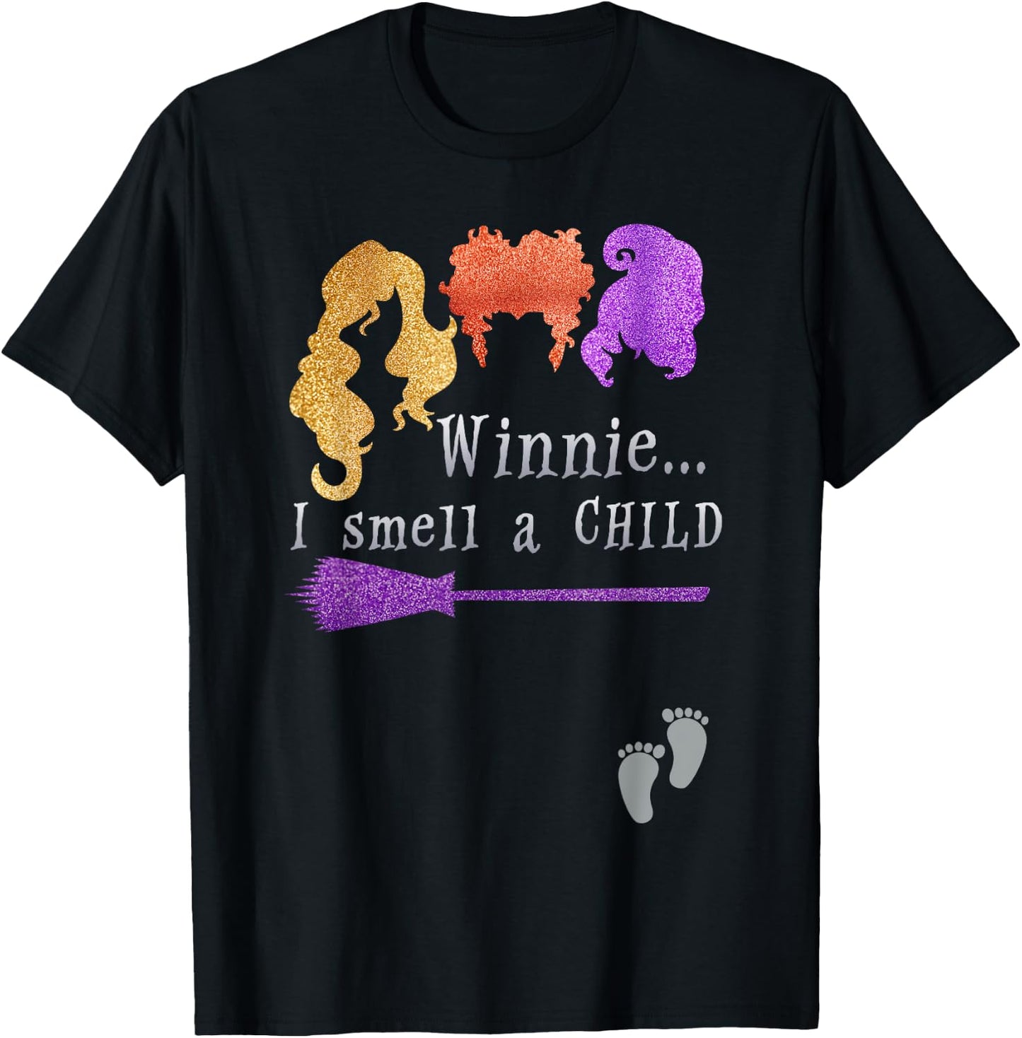 Pregnancy Halloween Costume Winnie I Smell A Child T-Shirt - T-Shirt | Black