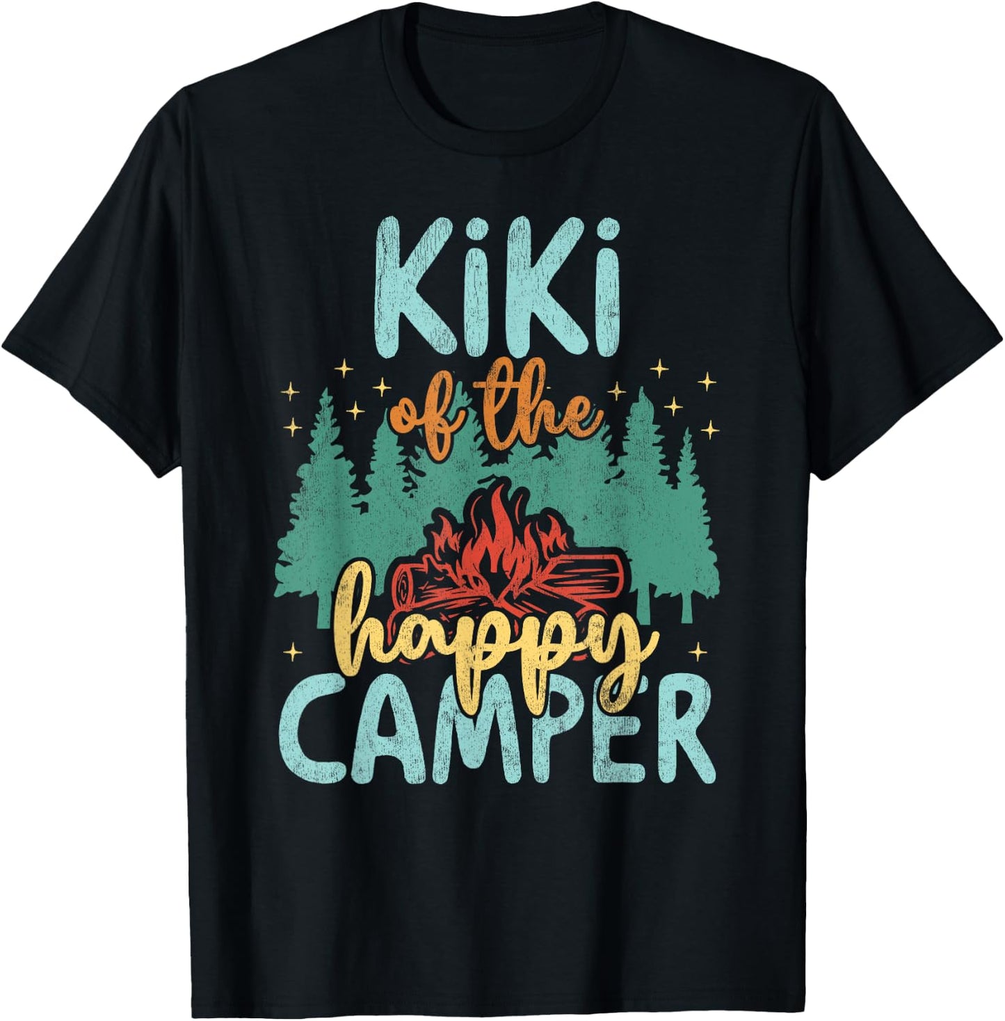 Kiki of Happy Camper 1st Birthday Party Retro Kiki T-Shirt - T-Shirt | Black