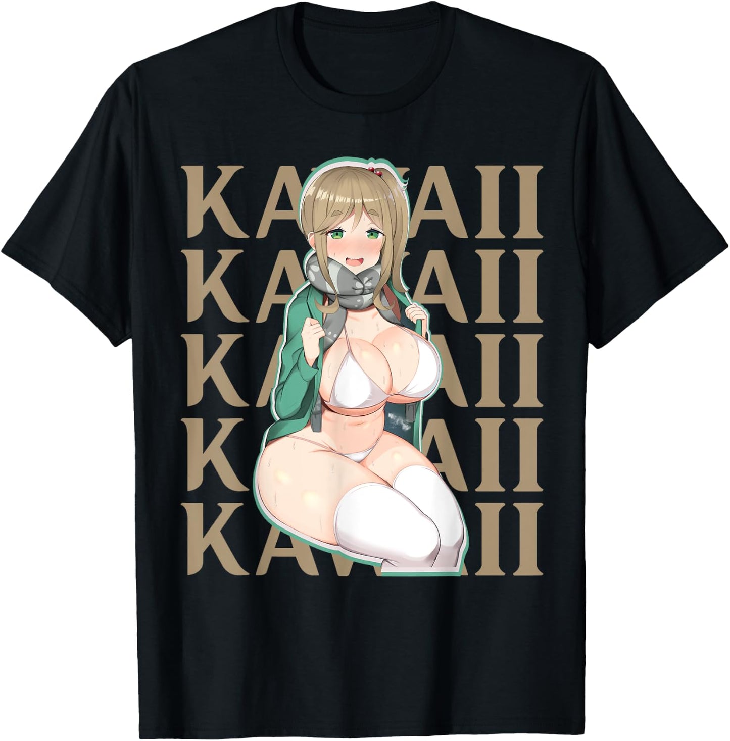 Cute Anime Fan Lewd Waifu Kawaii T-Shirt - T-Shirt | Black