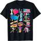 hand drawn American travel symbols, USA map, Cultural icons T-Shirt - T-Shirt | Black