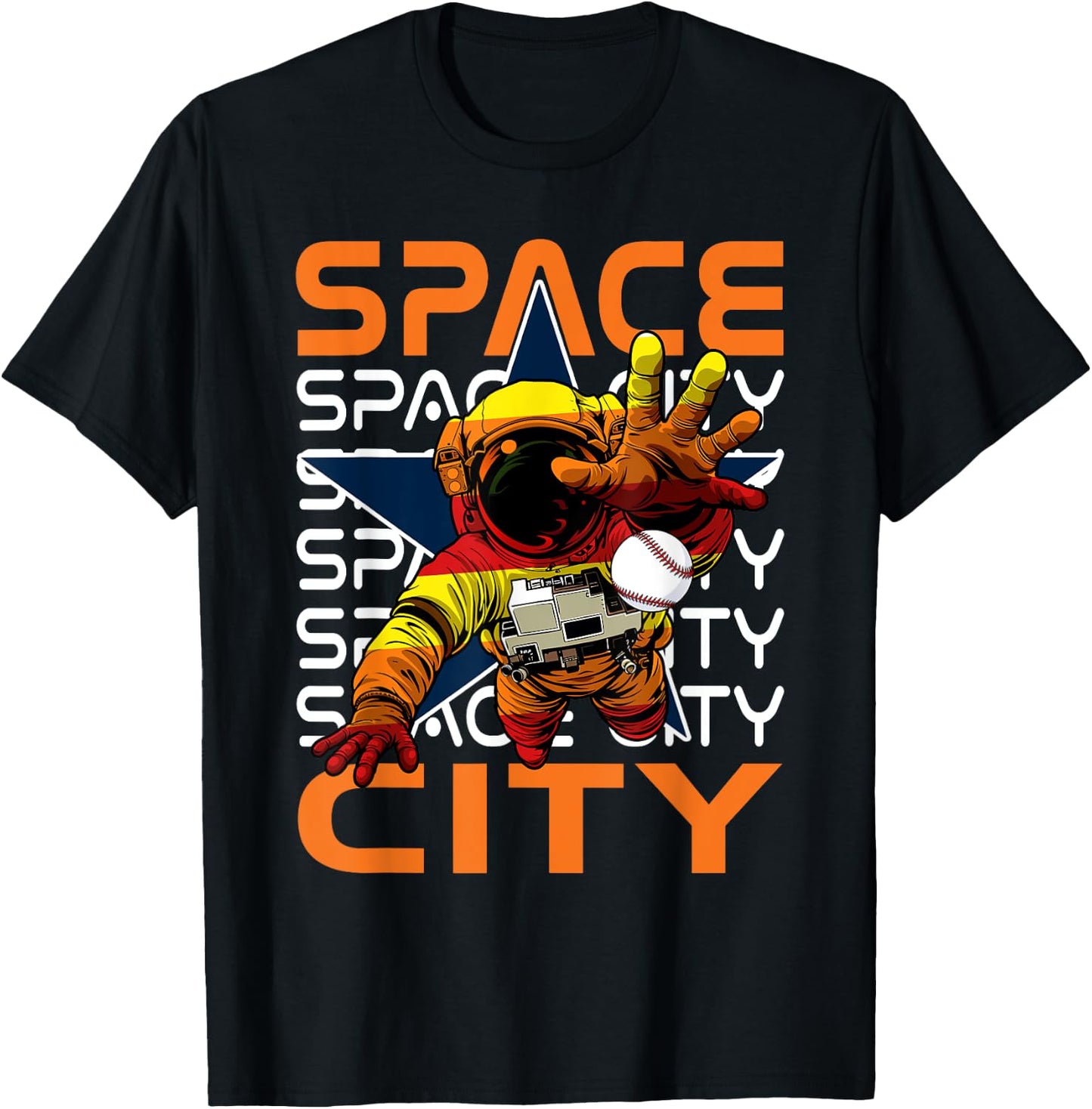 Classic Space City Proud Name Personalized Kawaii Houston T-Shirt - T-Shirt | Black