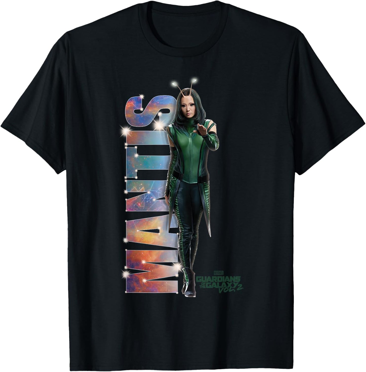 Marvel Guardians of The Galaxy Vol 2 Mantis Cosmic Portrait T-Shirt - T-Shirt | Black
