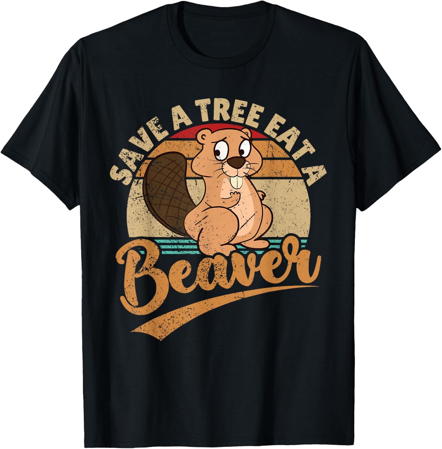 Raunchy Adult Humor Funny Beaver Tree Lover Gag Saying T-Shirt - T-Shirt | Black