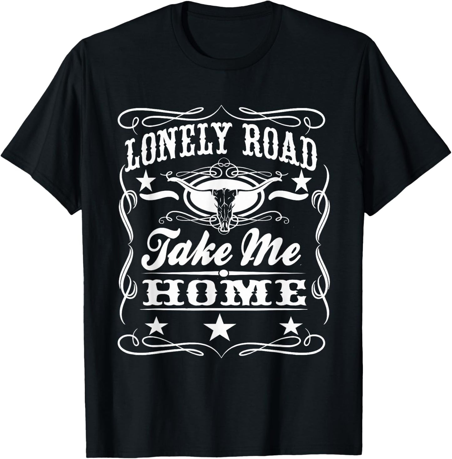 Lonely Road Retro Whiskey T-Shirt - T-Shirt | Black