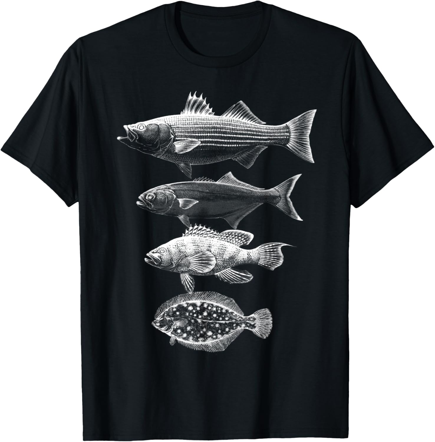 Cape Cod Buzzards Bay Fishing Slam Striper Bluefish Bass T-Shirt - T-Shirt | Black