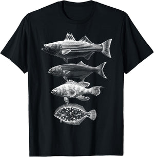 Cape Cod Buzzards Bay Fishing Slam Striper Bluefish Bass T-Shirt - T-Shirt | Black