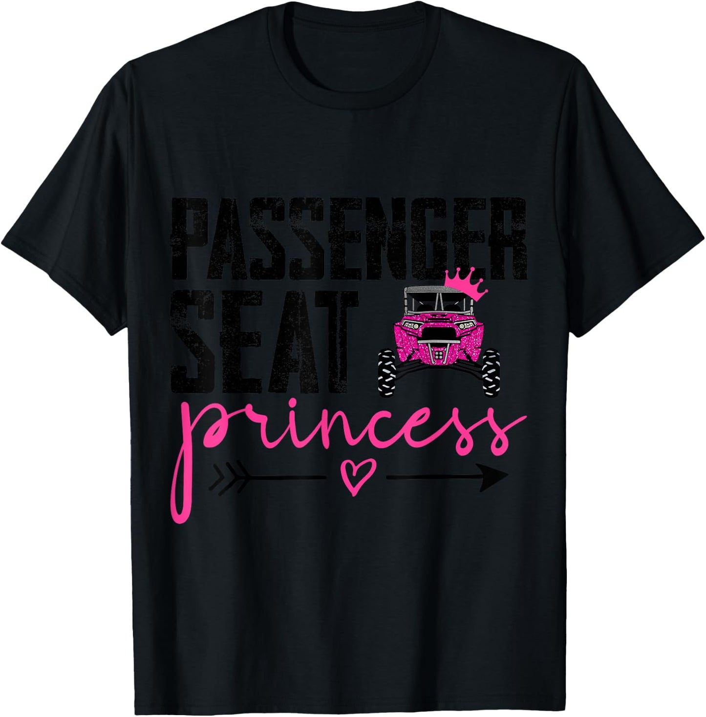 SXS UTV Passenger SeaT Princess T-Shirt - T-Shirt | Black