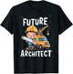 Future Construction Worker With Blueprint T-Shirt - T-Shirt | Black