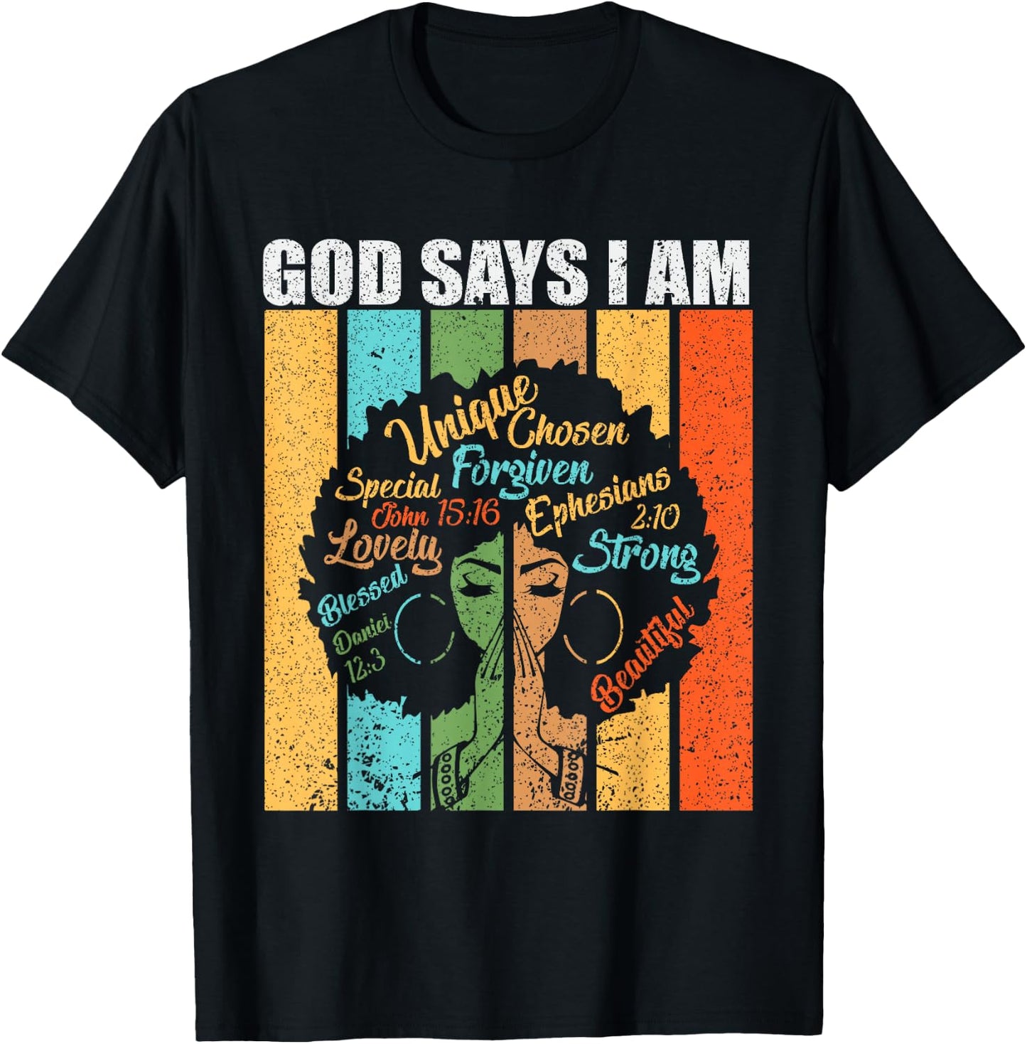 God Says I Am Melanin Pride Black Girl Black History Month T-Shirt - T-Shirt | Black