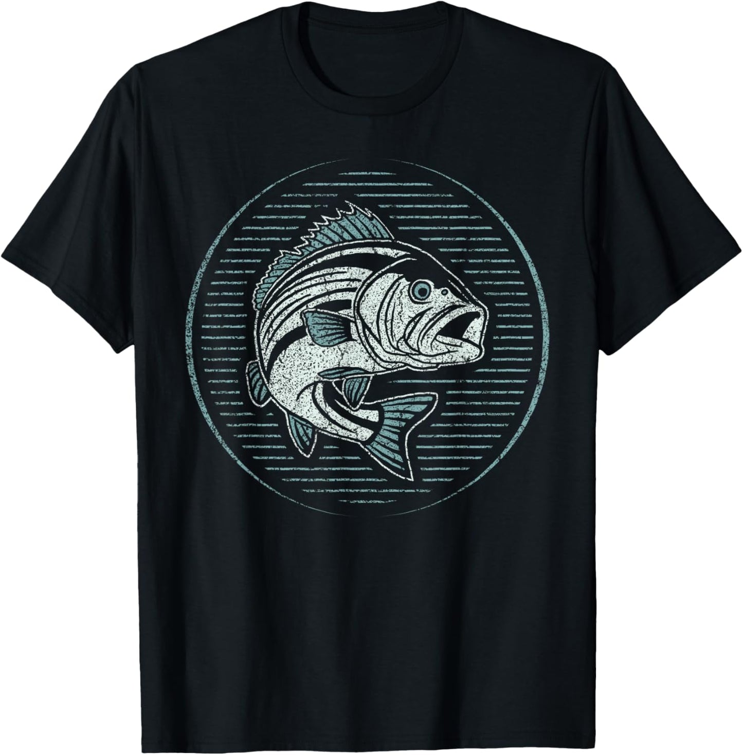 Fishing Shirt Men Women Outdoor Nature Wildlife Fish Graphic T-Shirt - T-Shirt | Black