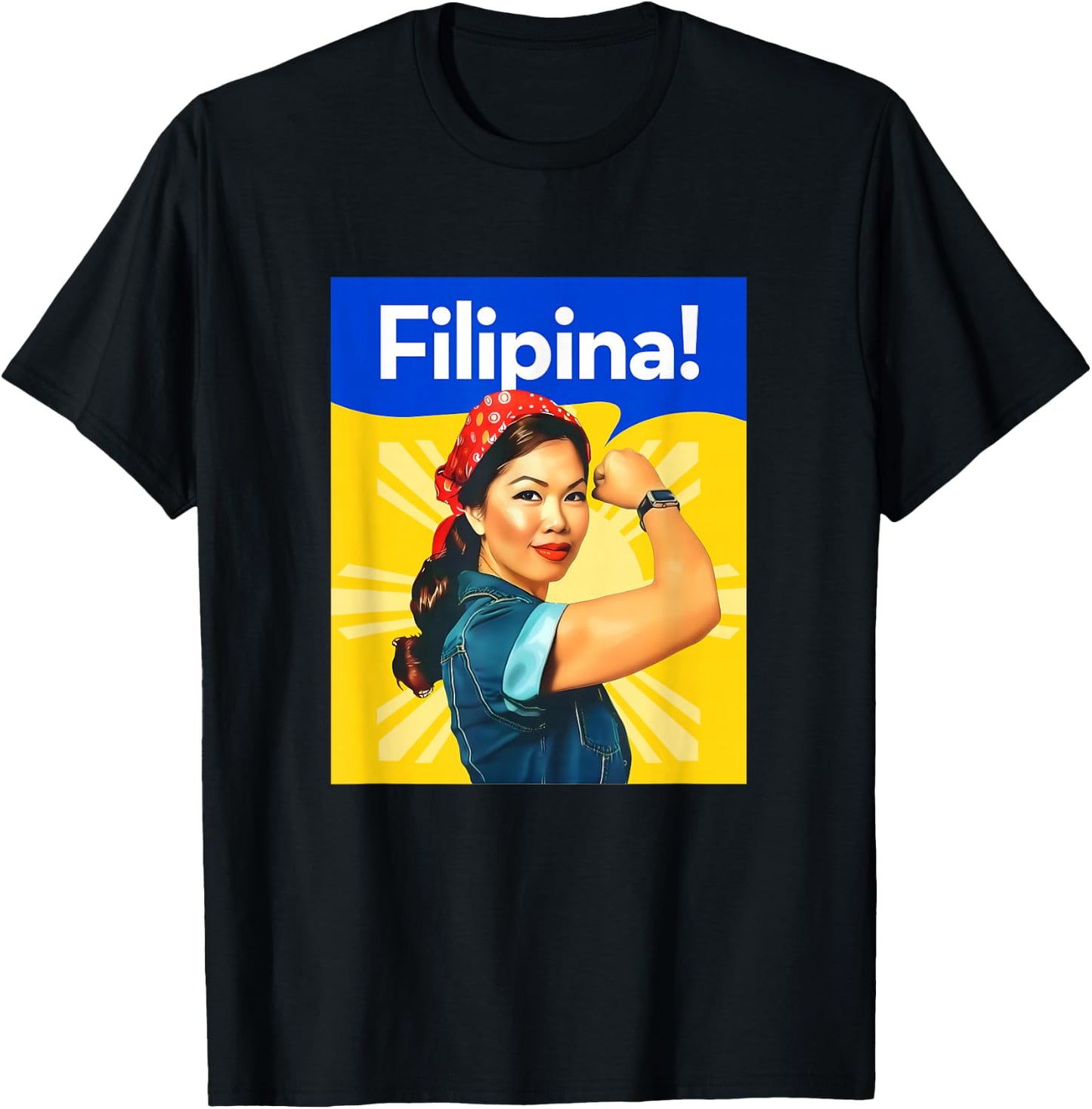 Pinoy Pride - Proud and Strong Filipina T-Shirt - T-Shirt | Black