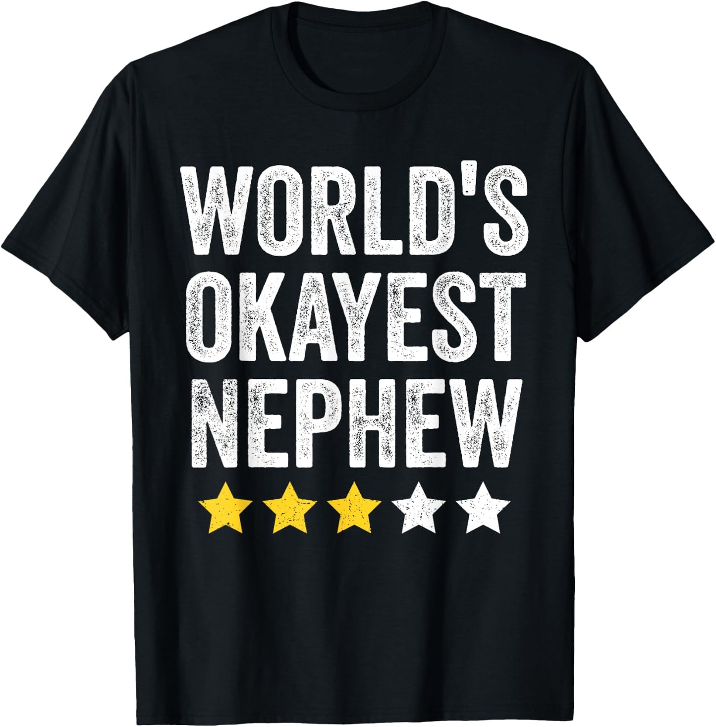World's Okayest Nephew Funny Family Matching Vintage Style T-Shirt - T-Shirt | Black