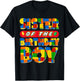 Sister Birthday Boy Building Bricks Family Party Decoration T-Shirt - T-Shirt | Black