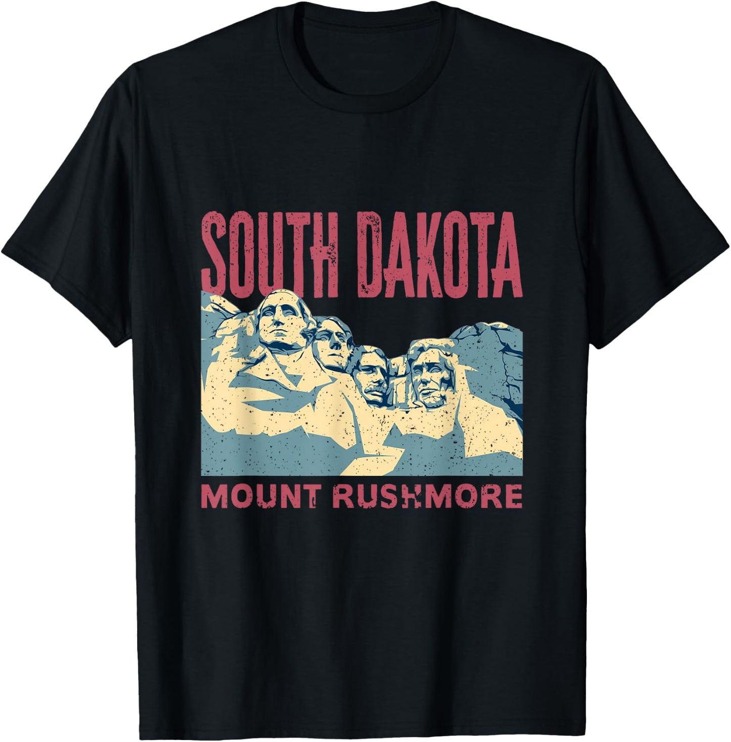 Vintage Mount Rushmore South Dakota US Founding Fathers T-Shirt - T-Shirt | Black