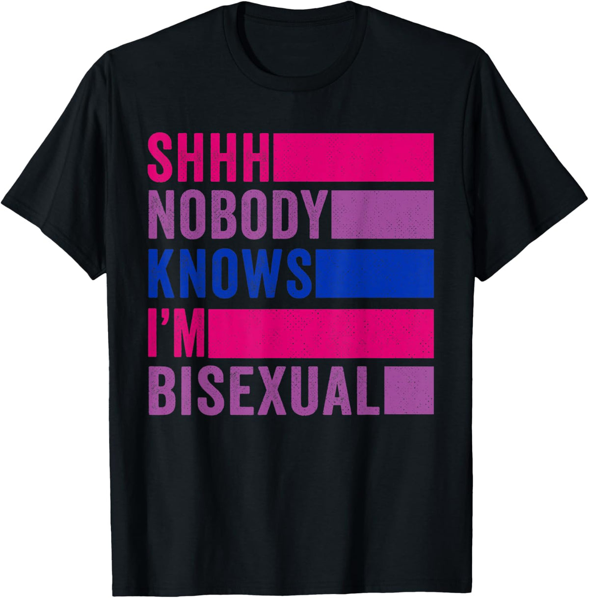 Nobody Knows I'm Bisexual Bi Pride LBGTQ T-Shirt - T-Shirt | Black