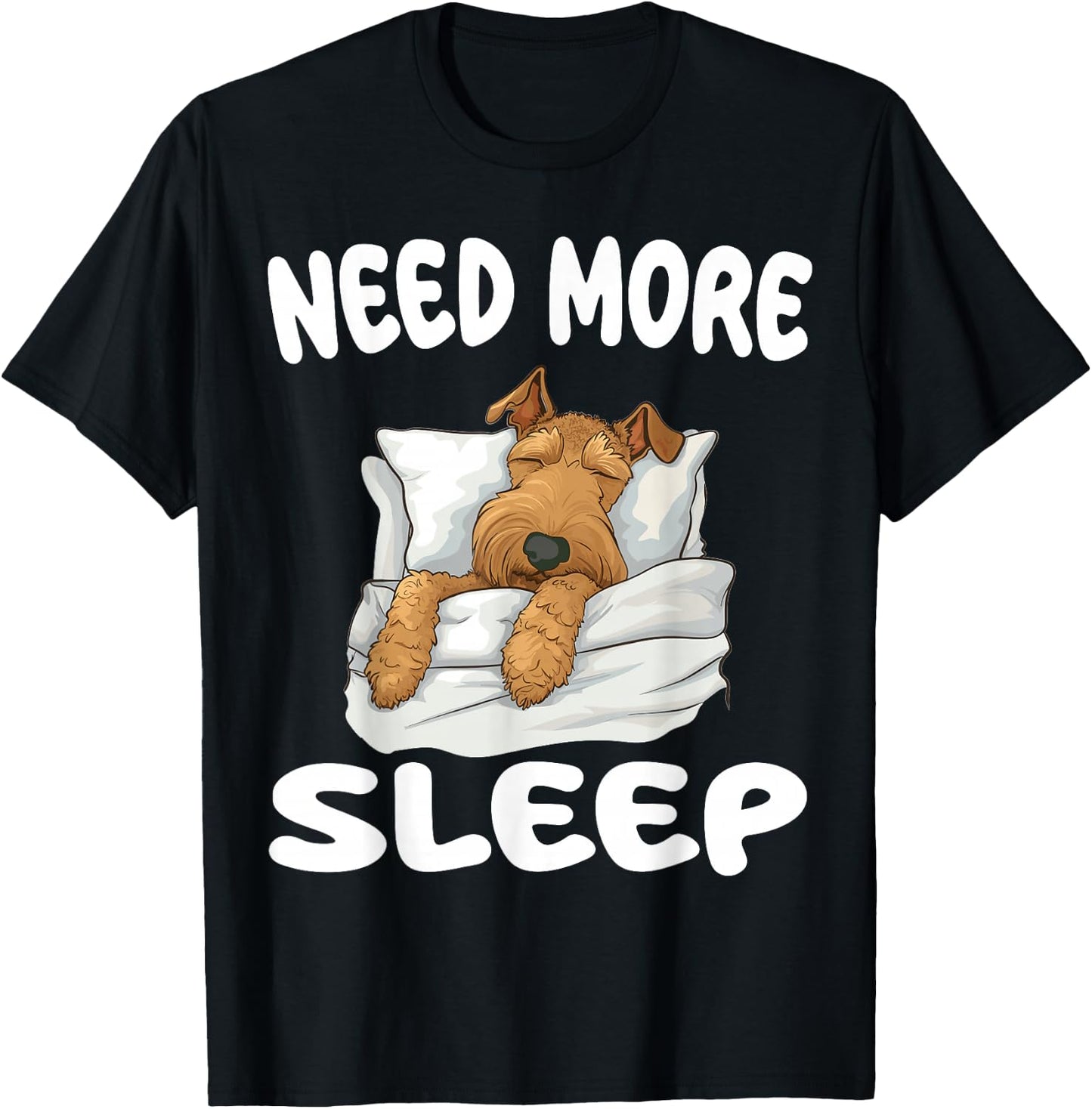 Cute Airedale Terrier Need More Sleep Pajamas Nightgown T-Shirt - T-Shirt | Black