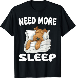 Cute Airedale Terrier Need More Sleep Pajamas Nightgown T-Shirt - T-Shirt | Black