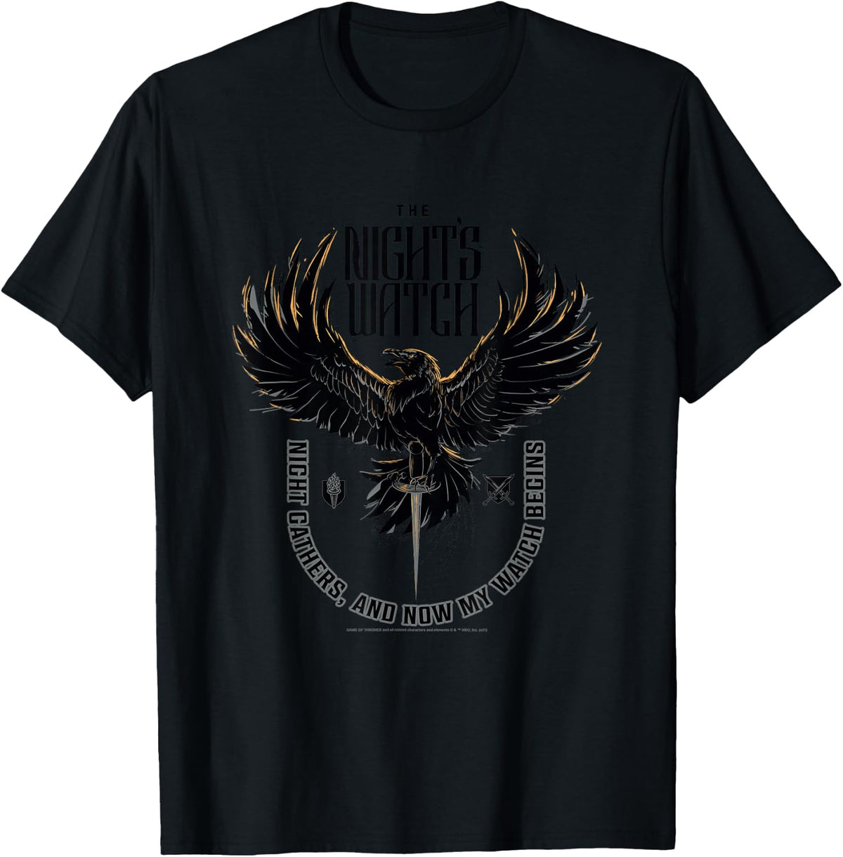 Game of Thrones The Night's Watch Night Gathers T-Shirt - T-Shirt | Black