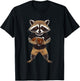 Raccoon Dressed as American Football Player Quarterback T-Shirt - T-Shirt | Black