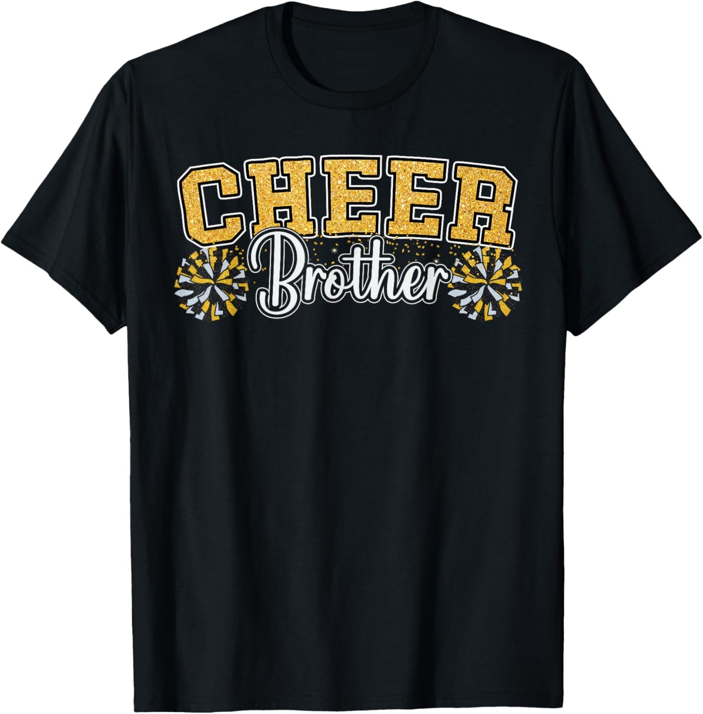 Cheer Brother My Favorite Cheerleader Calls Me Bro Yellow T-Shirt - T-Shirt | Black